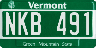 VT license plate NKB491