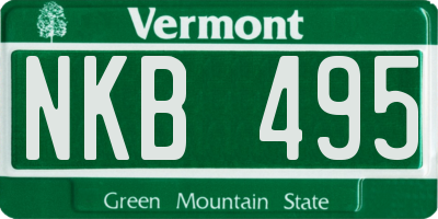 VT license plate NKB495