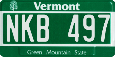 VT license plate NKB497