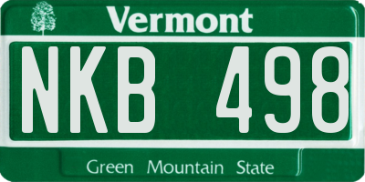 VT license plate NKB498