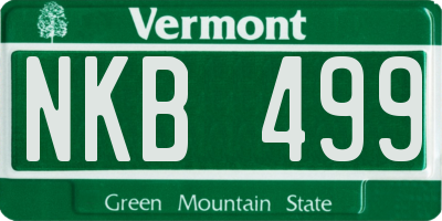 VT license plate NKB499