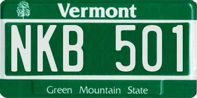 VT license plate NKB501