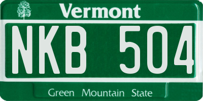 VT license plate NKB504