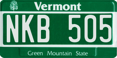 VT license plate NKB505