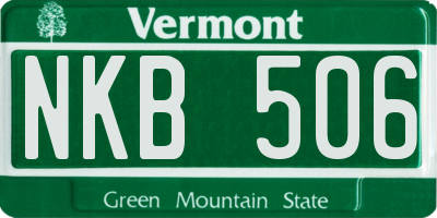 VT license plate NKB506