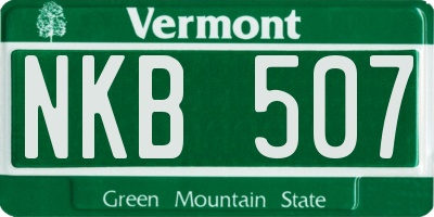 VT license plate NKB507
