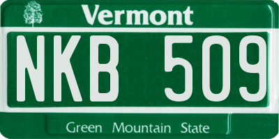 VT license plate NKB509