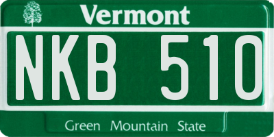 VT license plate NKB510
