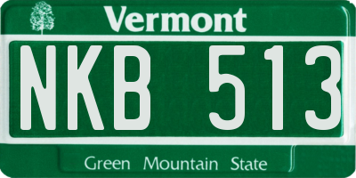 VT license plate NKB513