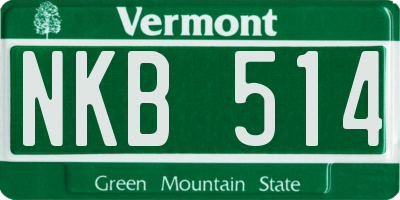 VT license plate NKB514