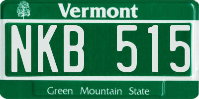 VT license plate NKB515