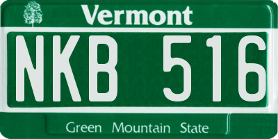 VT license plate NKB516
