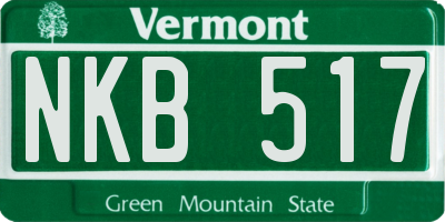 VT license plate NKB517