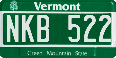 VT license plate NKB522