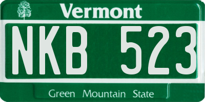 VT license plate NKB523