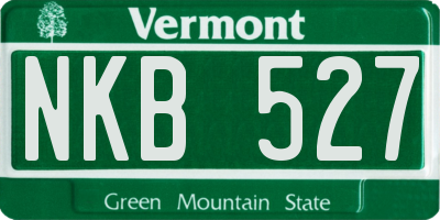 VT license plate NKB527