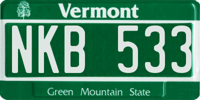 VT license plate NKB533