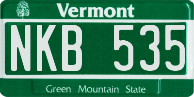 VT license plate NKB535