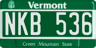 VT license plate NKB536