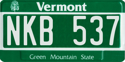 VT license plate NKB537