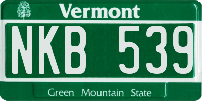 VT license plate NKB539