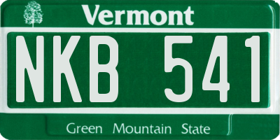 VT license plate NKB541