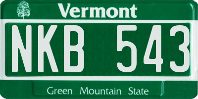VT license plate NKB543