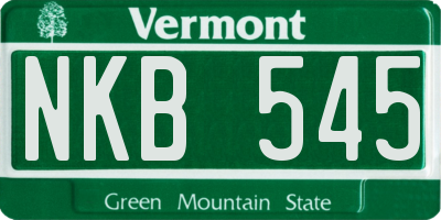 VT license plate NKB545