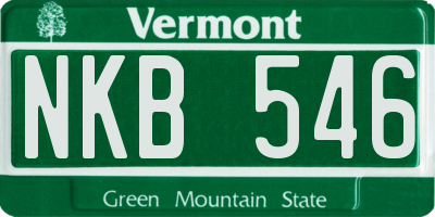 VT license plate NKB546