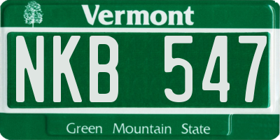 VT license plate NKB547