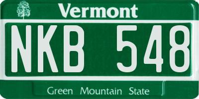 VT license plate NKB548
