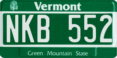VT license plate NKB552