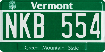 VT license plate NKB554