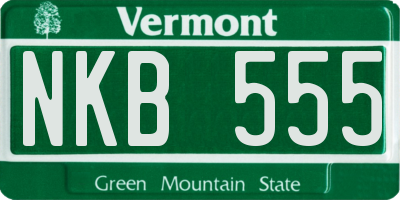 VT license plate NKB555
