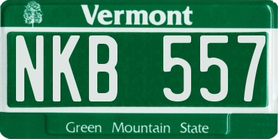 VT license plate NKB557