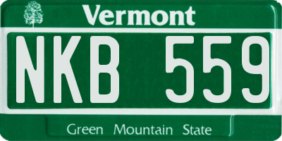 VT license plate NKB559