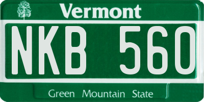 VT license plate NKB560