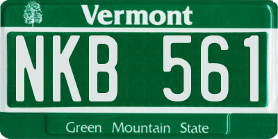 VT license plate NKB561
