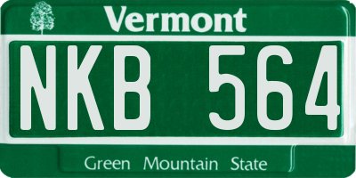 VT license plate NKB564