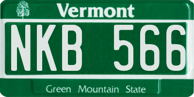 VT license plate NKB566