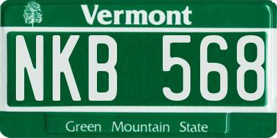 VT license plate NKB568