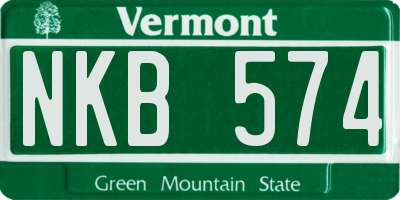 VT license plate NKB574