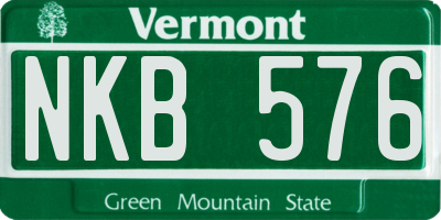 VT license plate NKB576