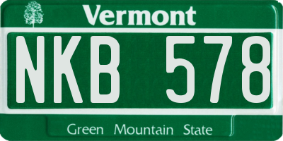 VT license plate NKB578