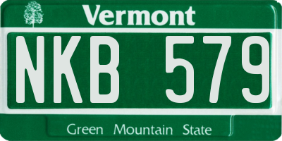 VT license plate NKB579