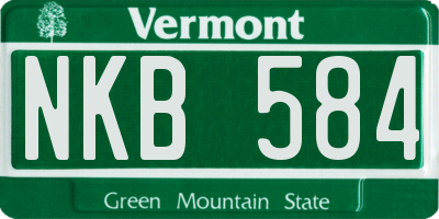 VT license plate NKB584