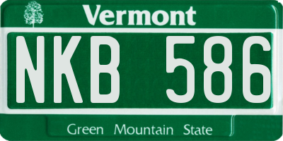 VT license plate NKB586