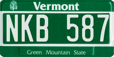 VT license plate NKB587
