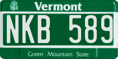 VT license plate NKB589