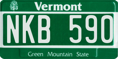 VT license plate NKB590